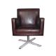 Genuine Dark Brown Leather Aviator Swivel Chair For Home Office Club