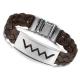 Tagor Stainless Steel Jewelry Super Fashion Silicone Leather Bracelet Bangle TYSR047
