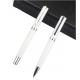 Weeding Gifts White Color Rose Gold Trim Luxury Roller Metal Ball Pen And Roller Pen Set