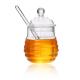 Borosilicate Glass Honey Jar With Dripper Heat Resistant Eco Friendly
