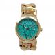 Cowboy Link Ladies Fashion Watches With Diamond On Dial Green