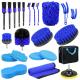 23 Pcs Drill Soft Brushes Attachemnt Auto Detailing Brush Blue For Wheels Cleaning
