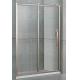 Inline Sliding Aluminum Alloy Glass Shower Doors With Rose Golden Frames and Big Hanging Wheels