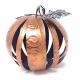 Small Orange Band Metal Band Decorative Pumpkin Sphere With Galvanized Leaves