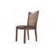 Comb Back Modern Wood Dining Chairs Brown Base And Black Upholstered