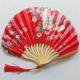 Shell Round Foldable Decorative Fans Cosplay Fabric Bamboo Festival Hand Fans
