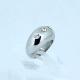 Fashion 316L Stainless Steel Casting Clay CZ Stones Ring LRX380