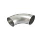 Silver White Dust Extraction Pipe Stainless Steel 60 Degree Elbow Welding Connection