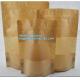 Square Bottom Gusseted Resealable Kraft Paper Stand Up Pouch Rice Packaging Bag With Zipper And Window