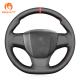 Hand Stitching Custom Black PU Leather Steering Wheel Cover for Peugeot Expert Traveller 2016-2022