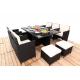 Promotion Rattan Furniture 11PCS Indoor / Outdoor Rattan Dining Sets Set With Cushion
