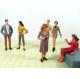 P25-6 7CM Architectural Scale Model People Painted Figures for train layout