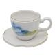 Ceramic Tea Cup And Saucer Set European Style White Stoneware Ceramic Print Coffee Water Mug Cup