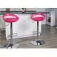 PP ABS Fuchsia Barbie Pink Adjustable Bar Stool With Electroplating Base