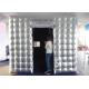 4x4 meters silver cube tube LED inflatable photo booth with door N window for party activities
