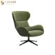 Customized Armrest PU Leather Leisure Chair 96cm Width With Metal Base