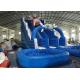 Blue Lazy Bear Commercial Inflatable Slide With Pool , Giant Inflatable Water Slide