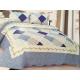 Comfotable Quilt Bedding Set , Cotton Comforter Sets Border In Wave Or Straight