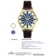 Fashion Three Hands Alloy Case Leather Wrist Watch Gold or Silver Plated
