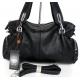 New Style 100% Great Leather Black Shoulder Bag Handbag Purse #3025A 
