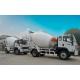 White Concrete Mixer Truck , 5 Cubic Meter Front Discharge Concrete Truck