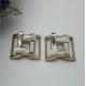 Shoes hardware gold rectangle diamond metal decorative buckles with hanging plating