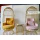 Comfortable Metal Gold Birdcage Chair Stainless Steel For Hotel Banquet