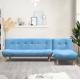 L Shaped Folding Sofa Bed Blue/Grey Polyester Upholstered Modern Sofa Bed Wholesale
