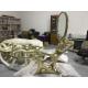 Stainless steel sculptural table with abstract style dresser interior decoration