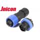 Jnicon LED Waterproof Plug Socket 10A 3 Pin Push Locking Panel Mount
