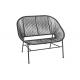 Smartly Engineered Steel Garden Rattan Chair No Fade For Two Person