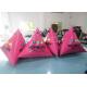 Pink Triangular Inflatable Marker Buoys For Swim Event , Yellow Inflatable Water Park Buoys
