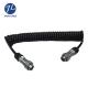 7 Pin 12 24V Color Coiled Trailer Cable For Cctv Security Monitor
