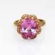 18k Rose Gold Plated 925 Silver Ring with Pink Cubic Zircon  (R190)