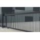 Stain Black powder coated Crimped Spear Tubular Security Garrison Fencing Panels  with fencing gates