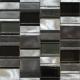 Black clear glass mix metal mosaic brush finished for silent decoration