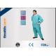 Green Blue Medical Disposable Clothing Non Toxic Nonwoven Round Neck Suits