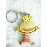Cute Cartoon Character Keychains , Kids Soft PVC Keychain With Metal Ring