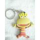 Cute Cartoon Character Keychains , Kids Soft PVC Keychain With Metal Ring