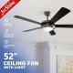 Classic 52 Ceiling Fan with LED Light & Pull Chain Control