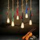 American Vintage Water Pipe Pendant Light Fixture Retro Hemp Rope Industrial Hanging Lamp (WH-VP-195)