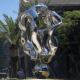 Outdoor Polished Stainless Steel Sculpture Spiritual Fortress For Collection