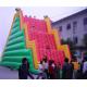 Inflatable Amusement Park With Red And Green Rock Climbing Wall , Ladder Step