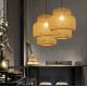 3500K Round Bamboo Weaving LED Pendant Light , Round Rattan Light OEM ODM