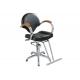 5 Stars Base Salon Hair Styling Chairs Chrome Armrest With Wood Materials