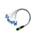 SMA E2000 MPO Fiber Cable For CATV Networks , 12 Core White OM3 OM4 Patch Cord
