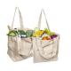 Folding Reusable Grocery Shopping Bags Cotton Canvas Drawstring Pouch