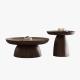 Veneer Walnut Coffee Table Natural Wood Round Coffee Table