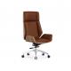 Brown Leather Task Ergonomic Home Office Chairs Leatherette Back ODM