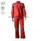 Red Cotton Fire Retardant Suit / Reflective Flame Resistant Rain Suit